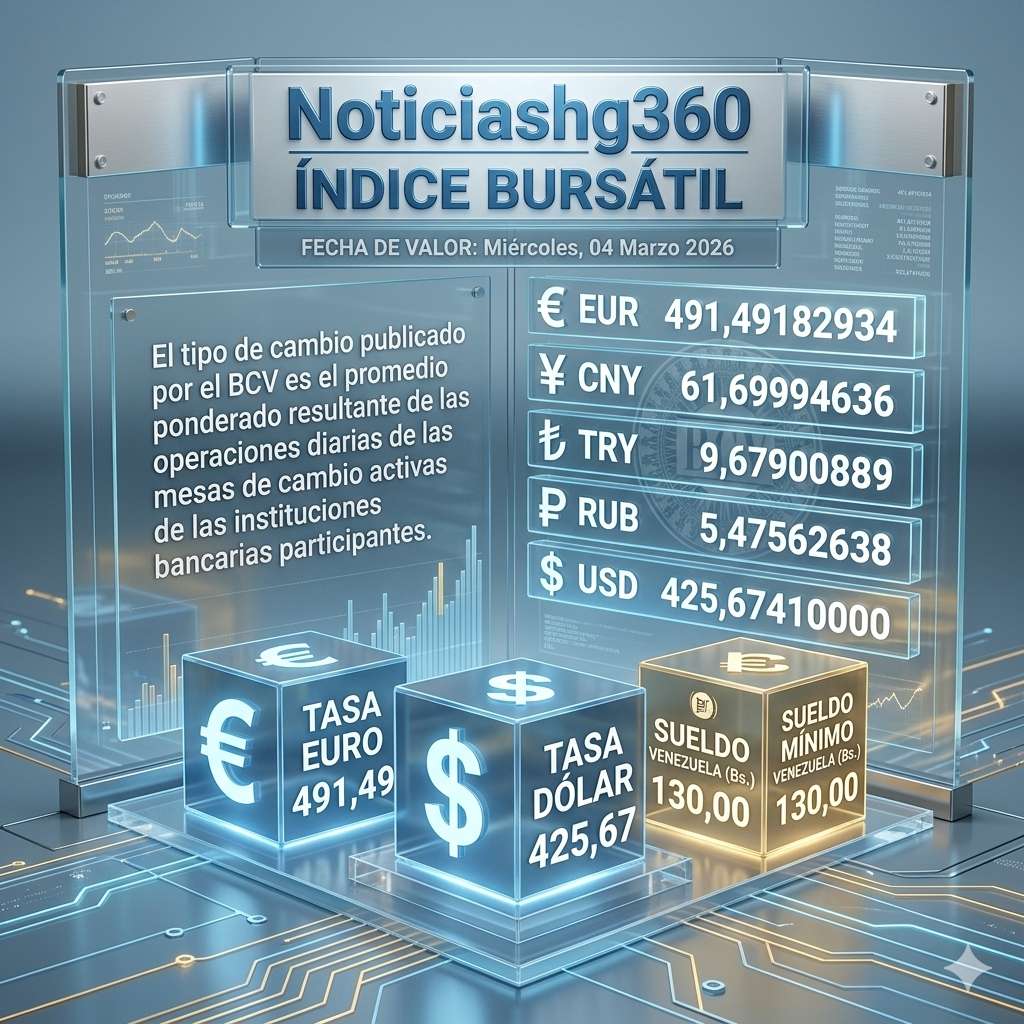 Valor de la Divisa según el BCV para hoy miércoles 04/03/2026